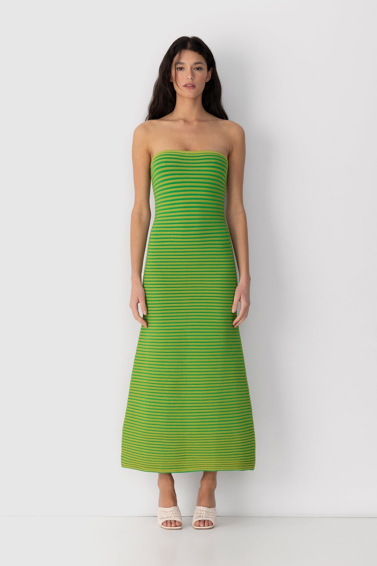 Sunmor Knit Maxi Dress - Lime