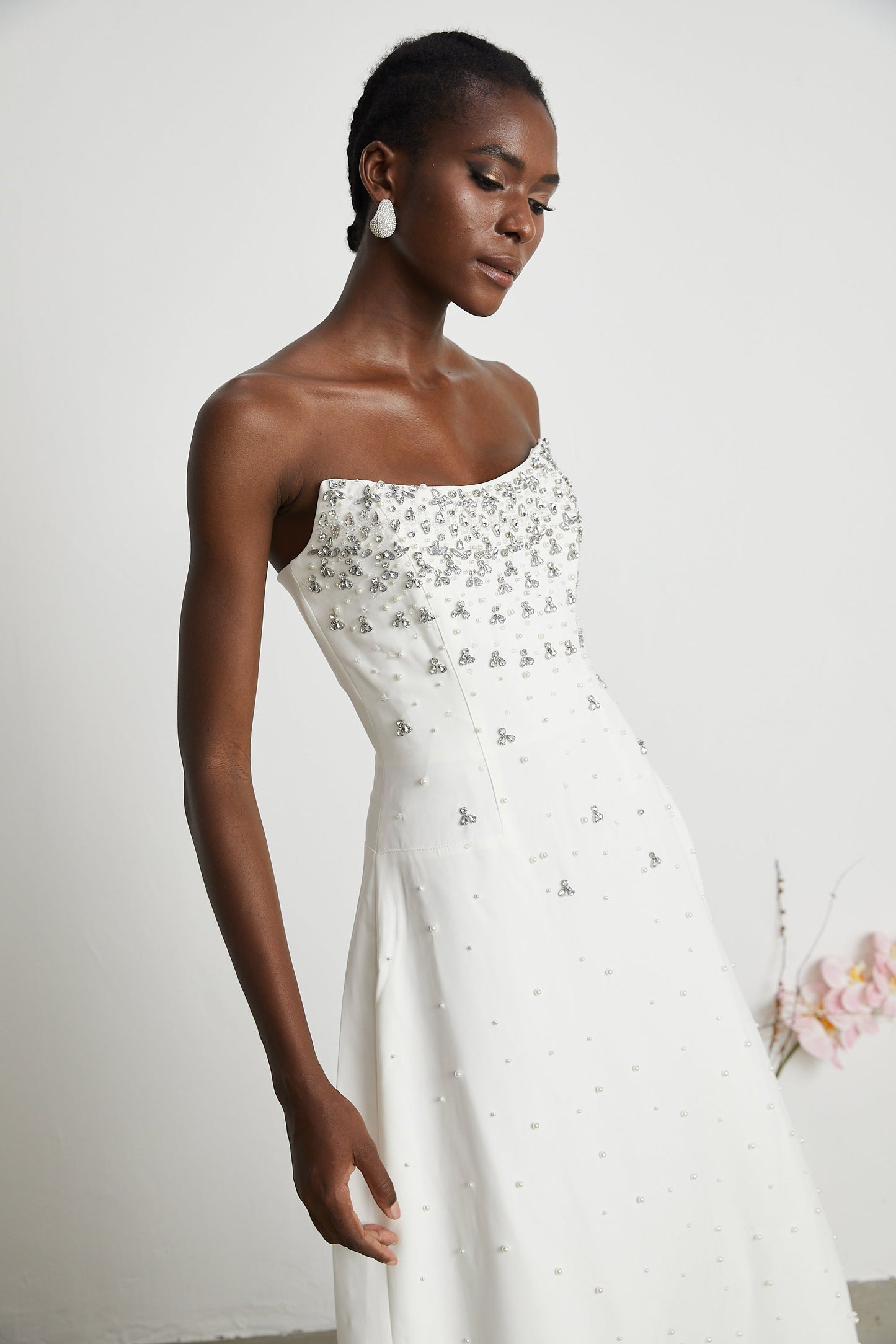 Melisande white embellished maxi dress