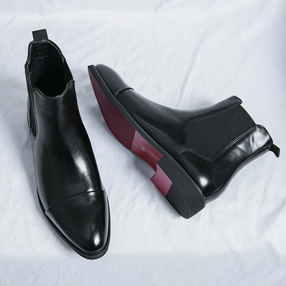 Annibale Carracci Genuine Leather Chelsea Boots