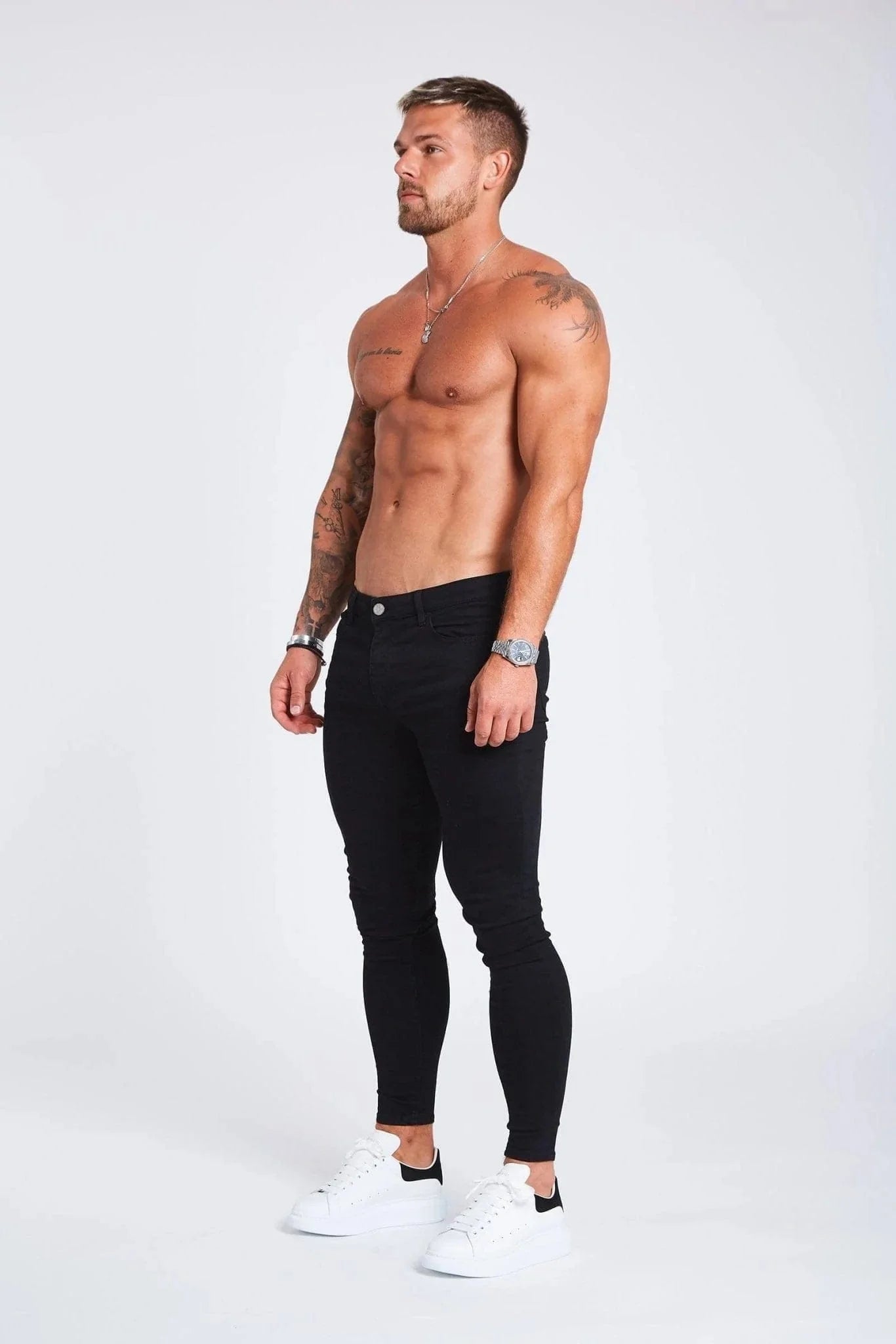 SKINNY FIT JEANS NON RIPPED - BLACK